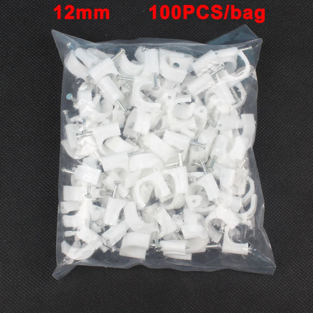 Runde Kabelklemmen 4-16mm für sichere Kabelverlegung – 100 Stück weiß