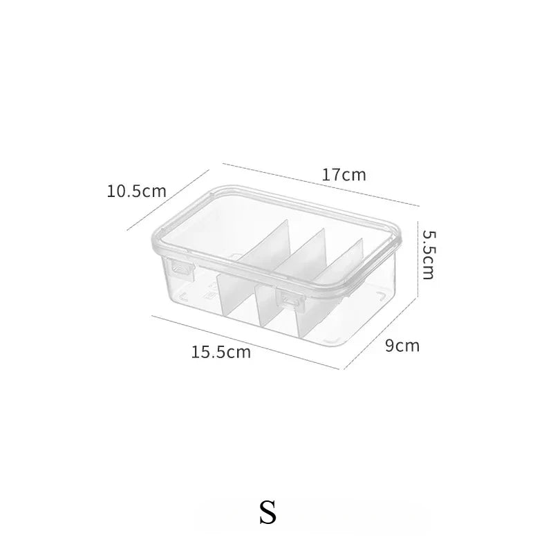 Transparente staubdichte Aufbewahrungsbox für Kabel und Karten