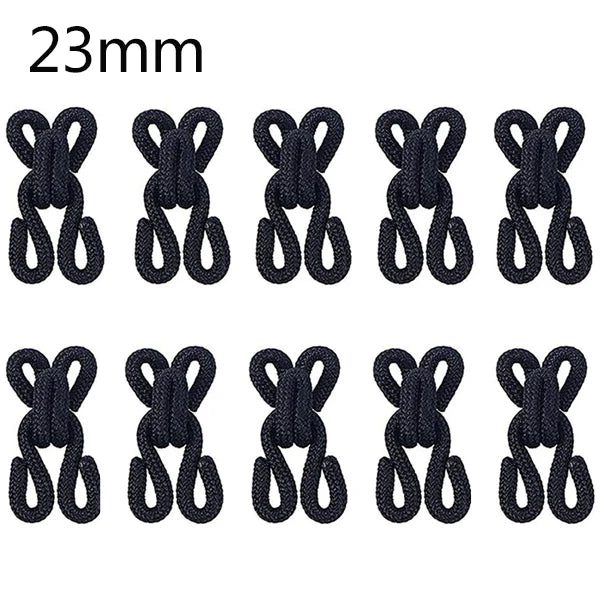 10er Set Haken Ösen Verschluss für Kleidung, Basteln, DIY 23-37mm