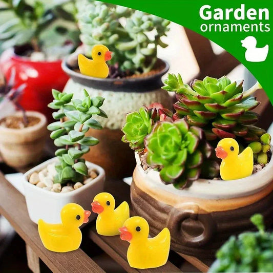 200 Mini-Harz-Enten in Gelb für Gartenhandwerk und Landschaftsgestaltung