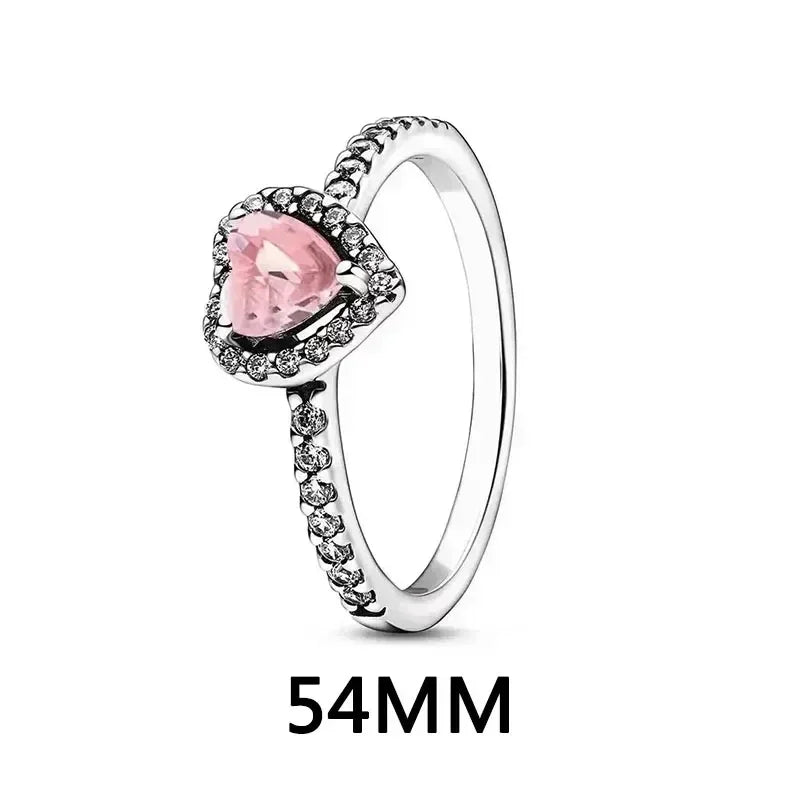 Funkelndes Schmuckset 925er Sterlingsilber Herz Ring Halskette Ohrringe