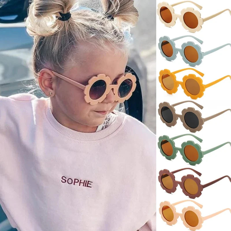 "Sonniger Schutz: Runde Sonnenblume Kinder Sonnenbrille mit UV400 für Kleinkinder"