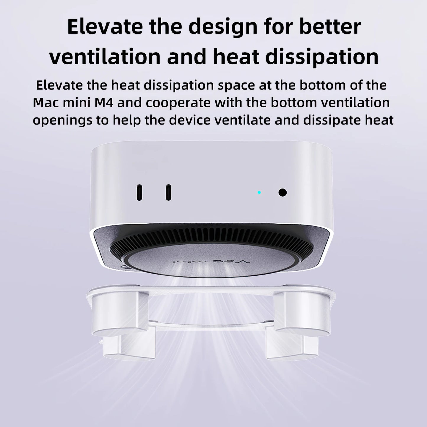 Aluminium Desktop-Ständer für Mac Mini M4 zur Wärmeableitung und Kühlung