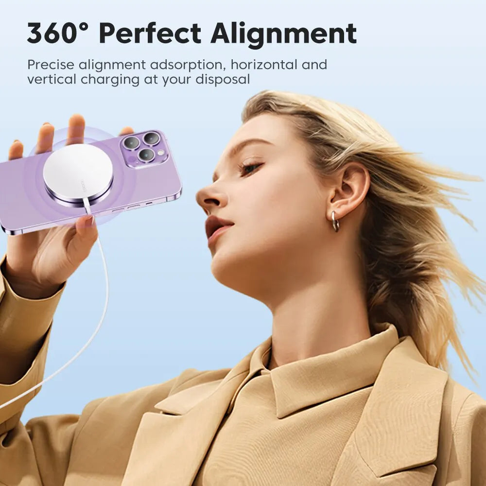 15W Magnetisches Drahtlos-Ladegerät für schnelles Smartphone Laden