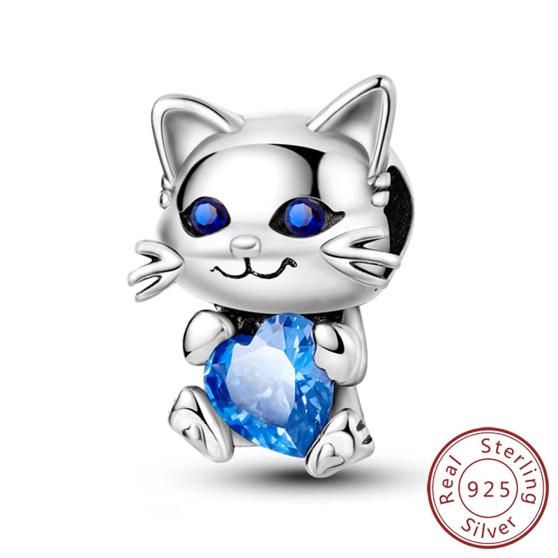 925er Sterlingsilber Charms mit Tiermotiven und Zirkon