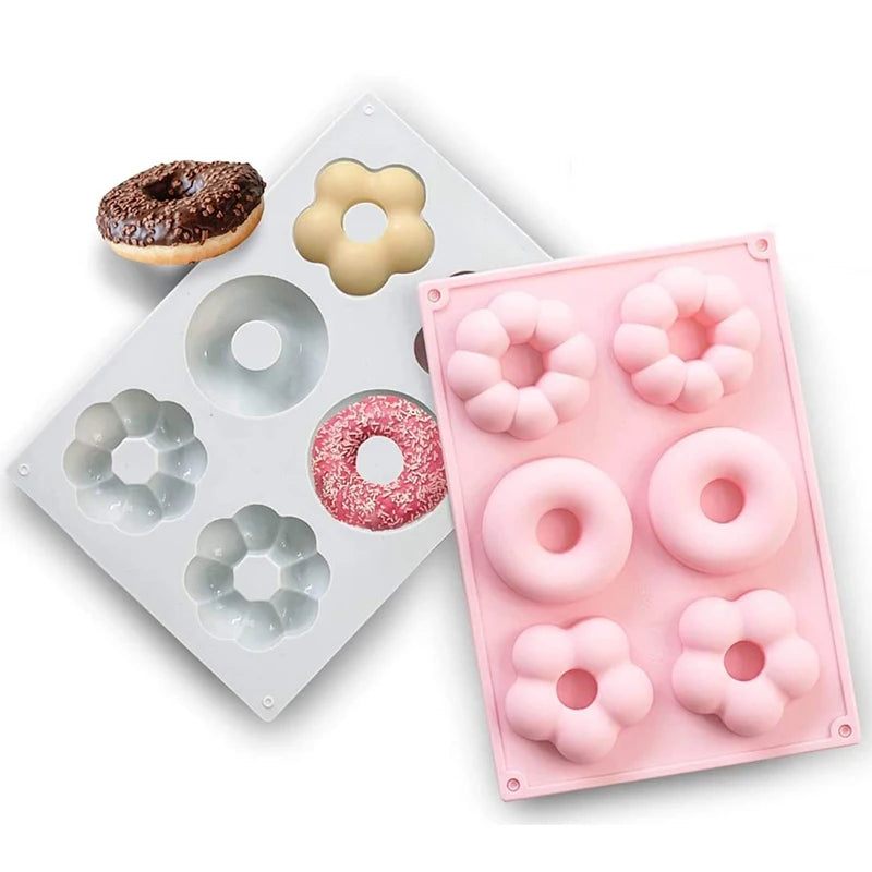 Vielseitige Silikon Backform für 6 Donuts und kreative Projekte
