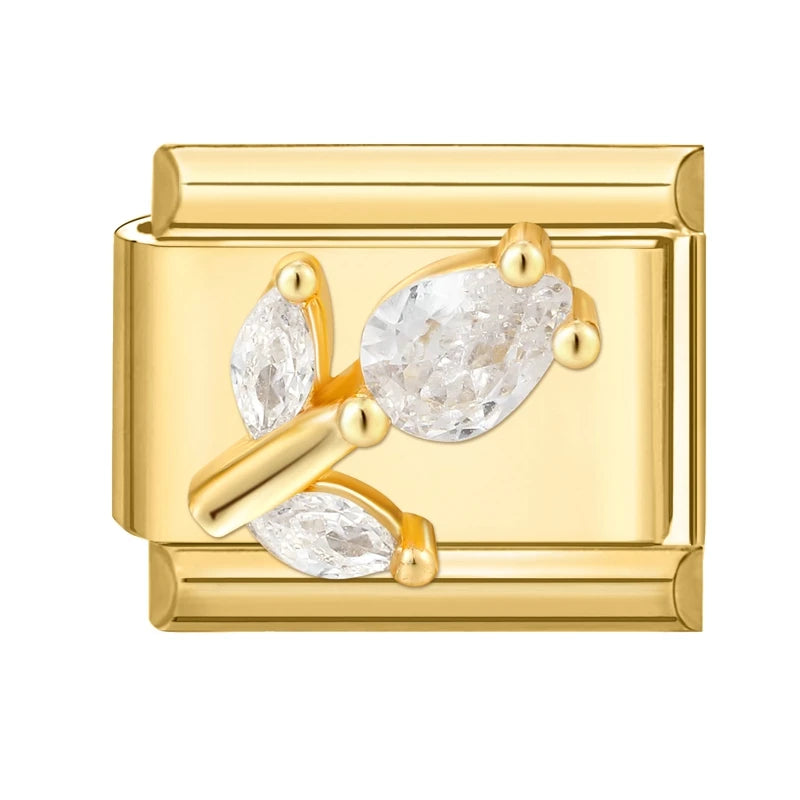 Elegantes Edelstahl Charm Armband mit Zirkon für Frauen