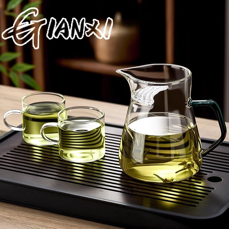 GIANXI Glas Teekanne mit Halbmond Filter und Keramik Heizung