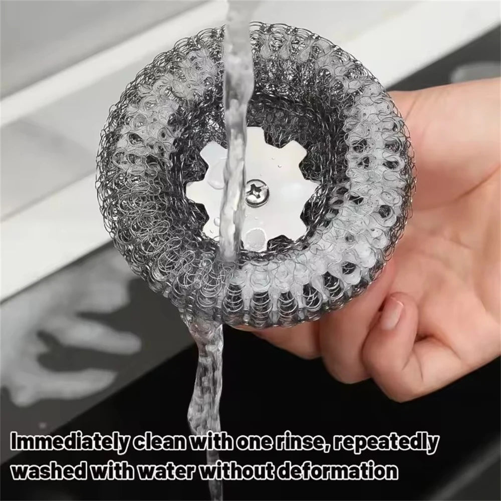 Robuster Edelstahl Topf Reiniger mit Griff für Küche und Geschirr