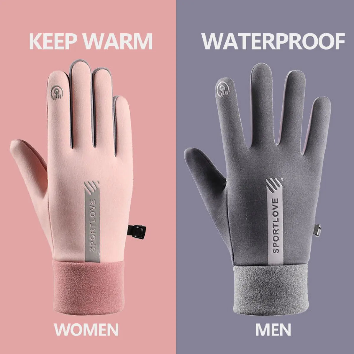 Thermo Winterhandschuhe Winddicht Wasserdicht für Outdoor Sportarten