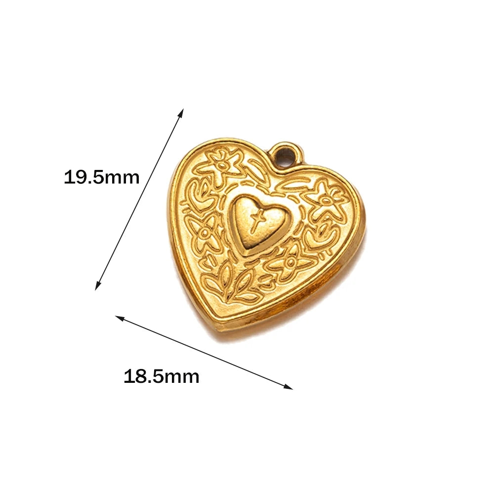 5er Set Edelstahl Charms Gold für Schmuckherstellung DIY Zubehör