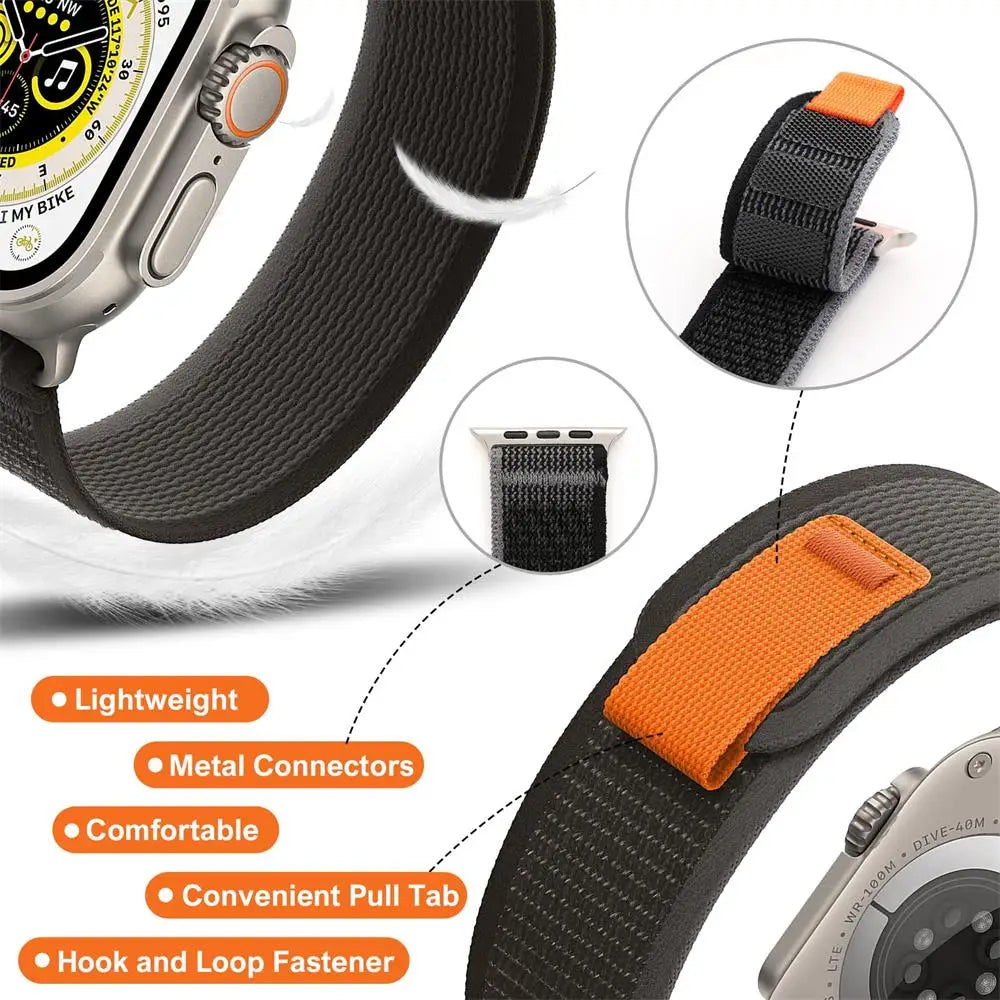 Robustes Nylon Armband für Apple Watch Ultra und alle Serien