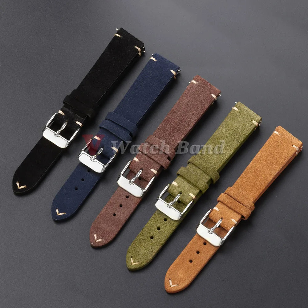 Weiches Schnellverschluss Wildleder Armband 14-22mm für Smartwatch Uhr