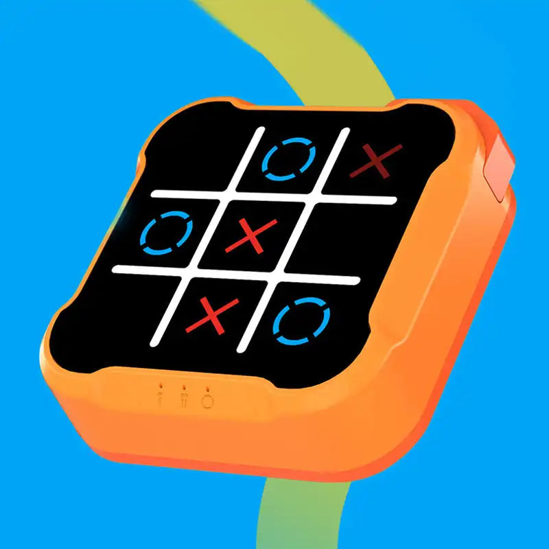 Multifunktionales Tic-Tac-Toe - Schachspiel – Tragbares Lernspiel aus ABS, 9x9 cm