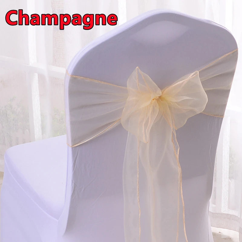 Elegante Organza Stuhlschärpen für Hochzeitsdekoration