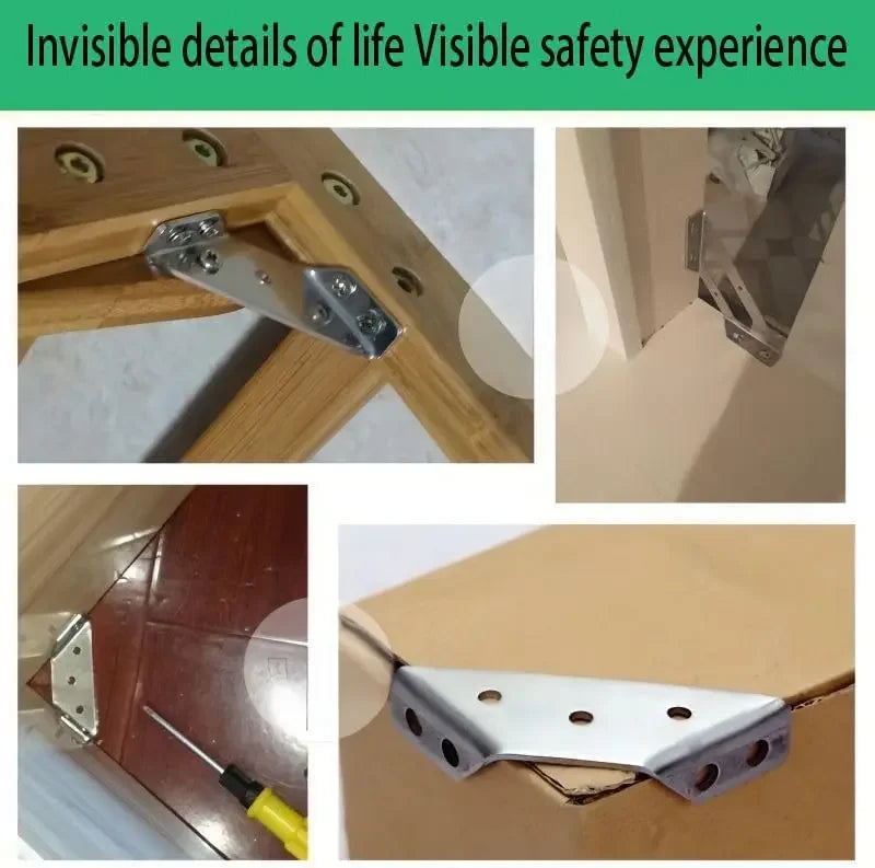 10er Set Edelstahl Eckwinkel Möbel Regalverbinder Schrankstütze mit Schrauben