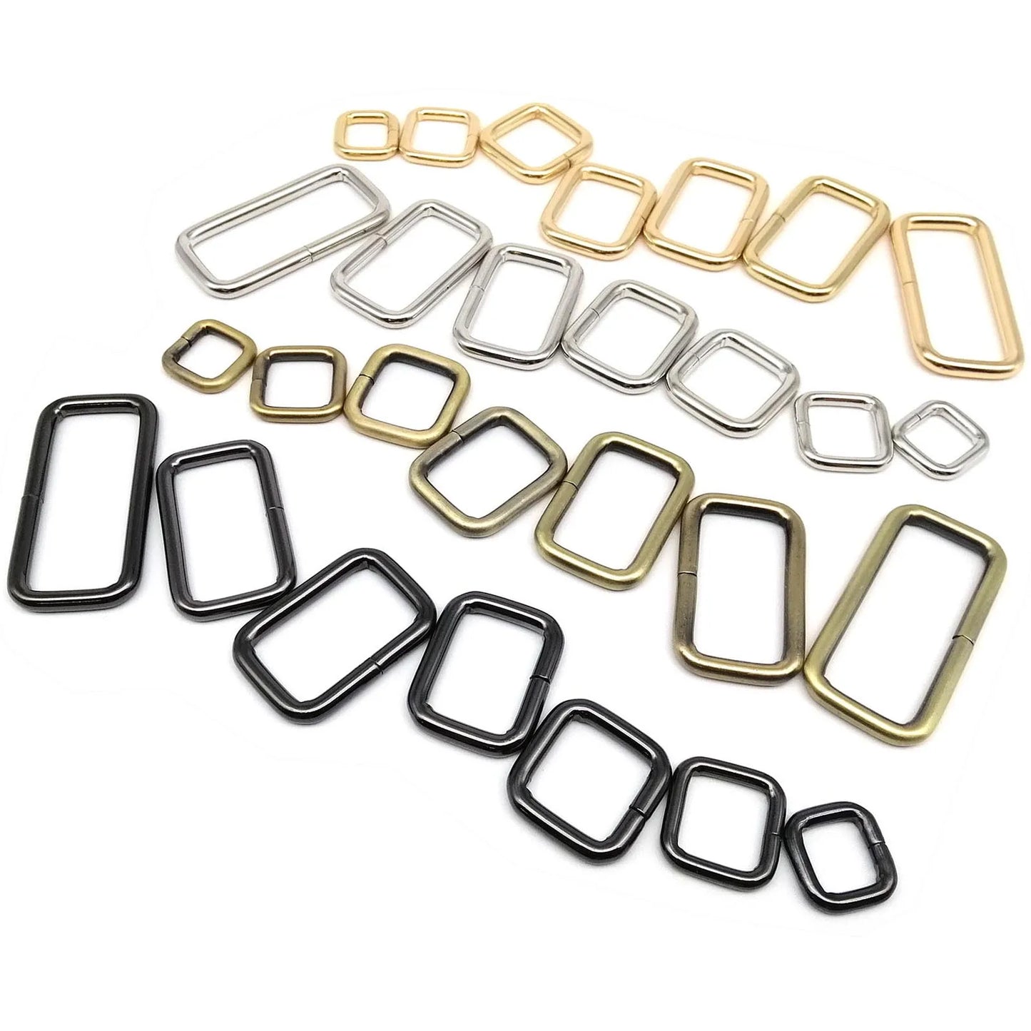 5er Set Metall Schnallen Rechteck Quadratisch O D Ring für Taschen Gürtel