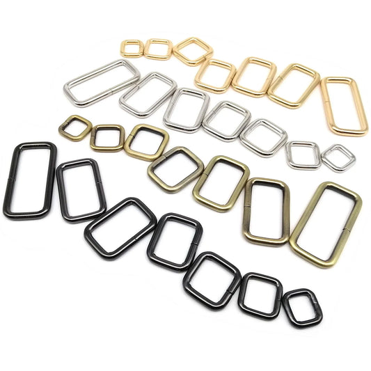 5er Set Metall Schnallen Rechteck Quadratisch O D Ring für Taschen Gürtel
