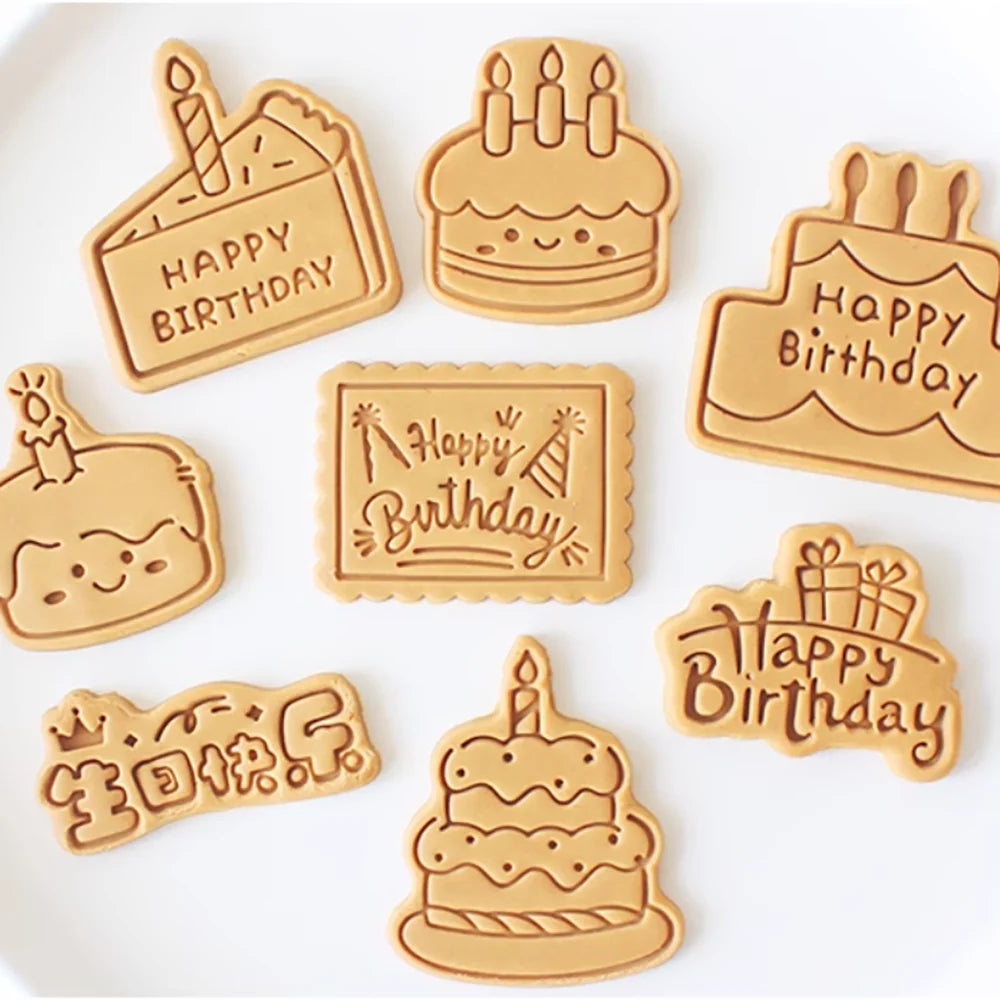 Happy Birthday Keksstempel aus PLA – Umweltfreundlicher Keksformer 2–7 cm