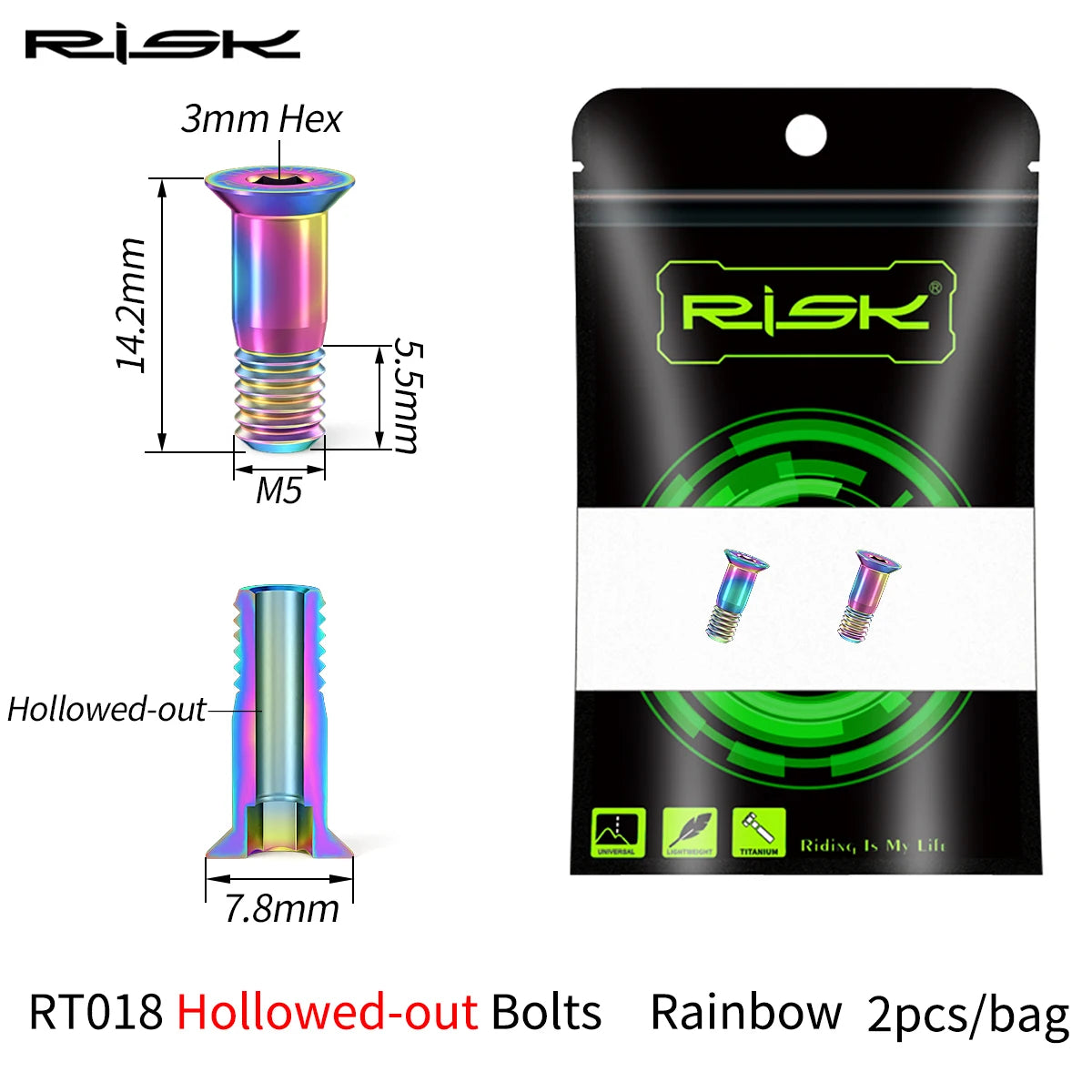 2x Fahrrad Schaltwerk Schrauben M5x14.2mm Titan für MTB Rennrad