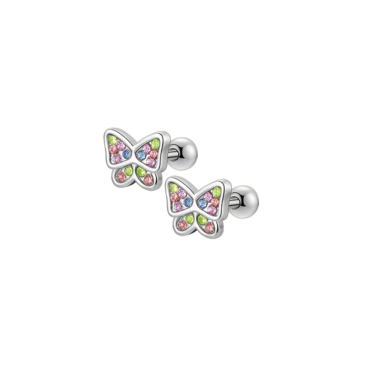 316L Edelstahl Ohrstecker mit Zirkonia Schmetterling Herz Katze Blume