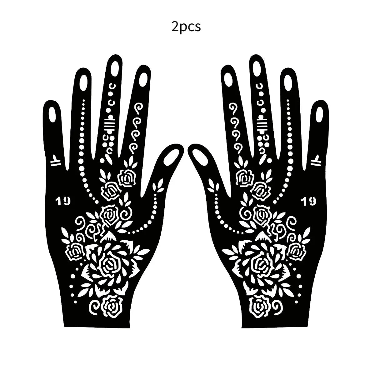 Wiederverwendbare Henna Tattoo Schablonen Blume für Hand und Finger