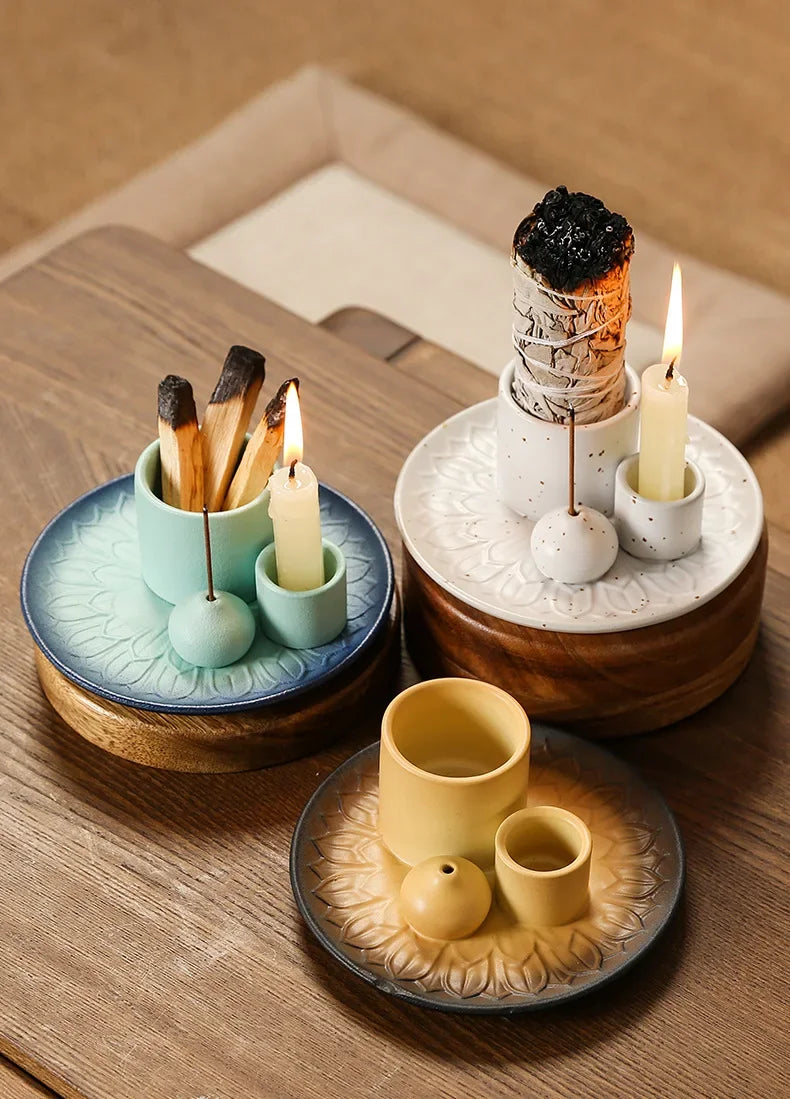 Multifunktionaler Keramik Räuchergefäßhalter 4 in 1