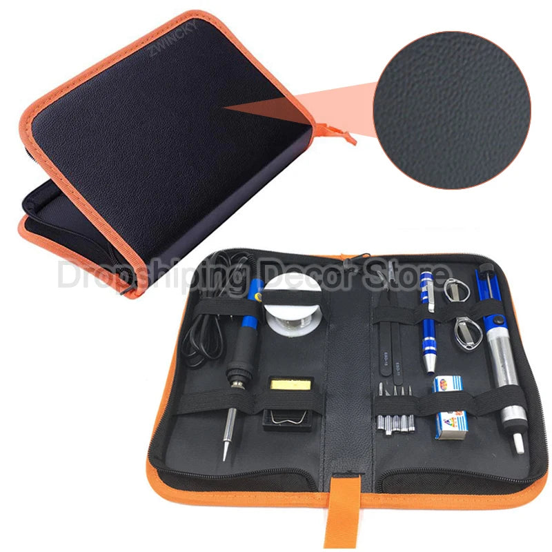Tragbare Werkzeugtasche aus PU Leder mit Reißverschluss für Elektriker