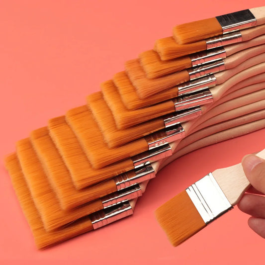 Vielseitiges 12-teiliges Nylon-Pinsel-Set für Acryl, Öl - Aquarellmalerei