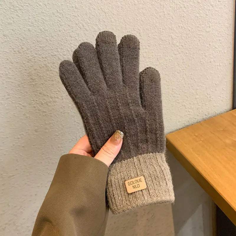 Warme Strickhandschuhe mit Touchscreen-Funktion für Damen und Herren