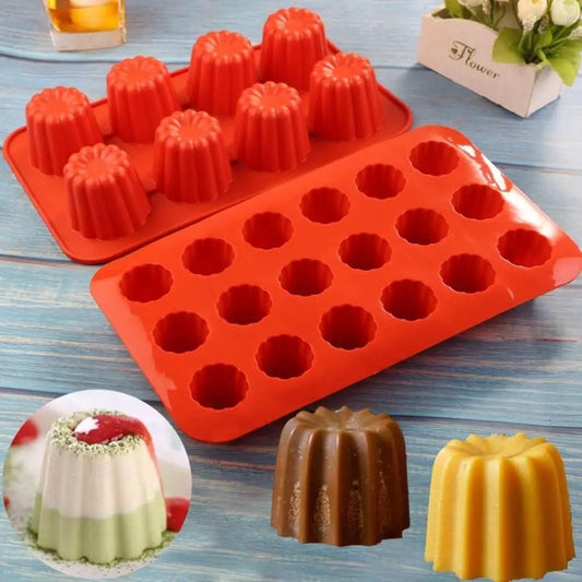 Silikonbackform mit 8 oder 18 Mulden, Antihaft Mini Canele Kaninchen Kuchen