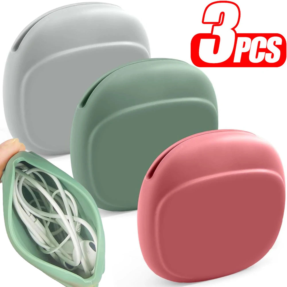 Silikon Kabel Organizer Aufbewahrungsbox für Kopfhörer und USB Kabel