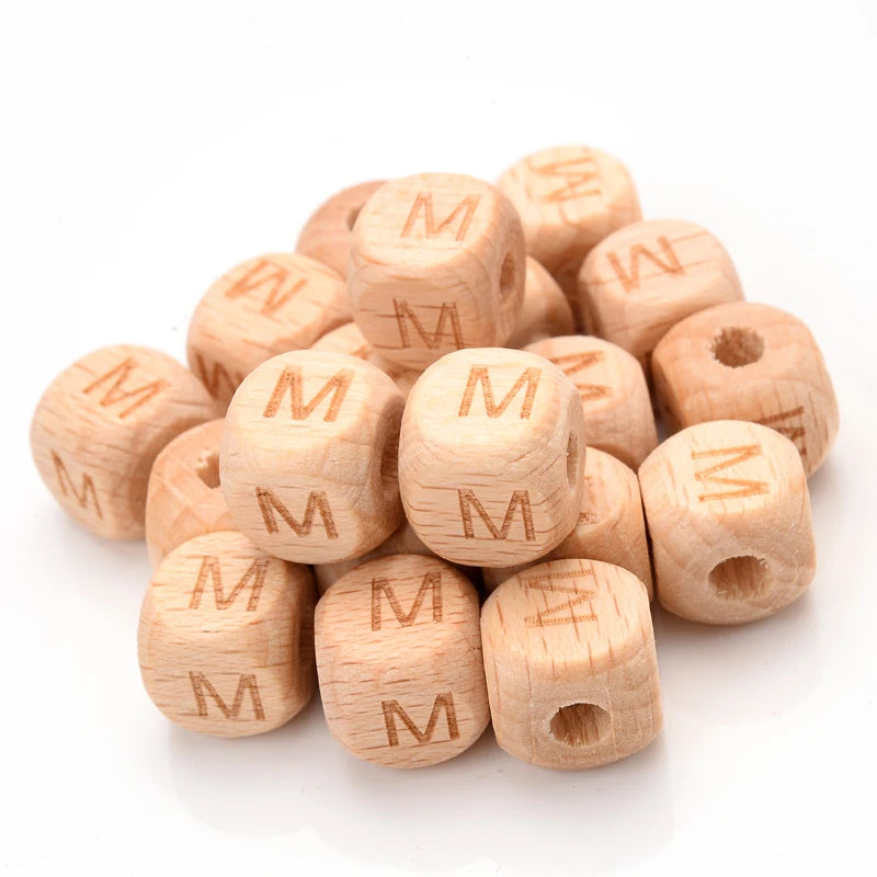 Sichere Silikon Alphabet Perlen für Baby Schnullerketten