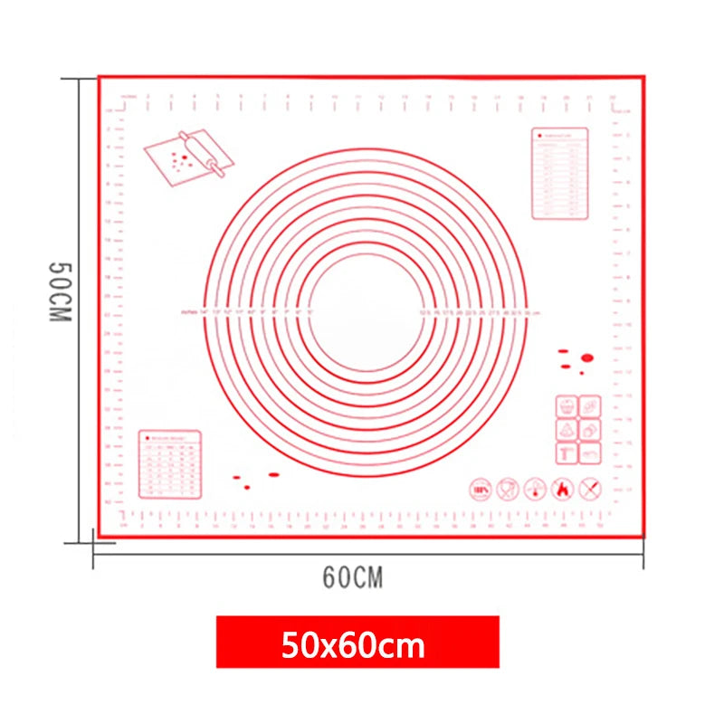 Silikon Backmatte Antihaft Teigrolle Knetmatte für Gebäck und Pizza