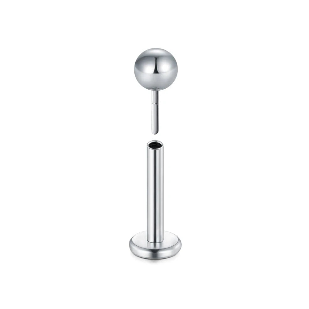 16g Faden Ohrstecker mit flachem Rücken für Tragus Helix Labret