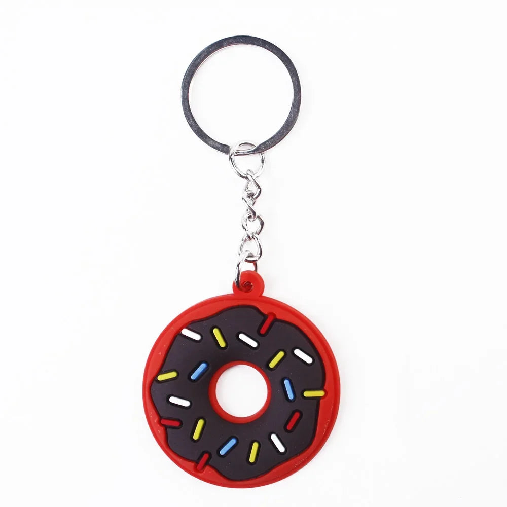 Süßer Donut Schlüsselanhänger aus Metall Cartoon Anhänger Unisex Geschenk