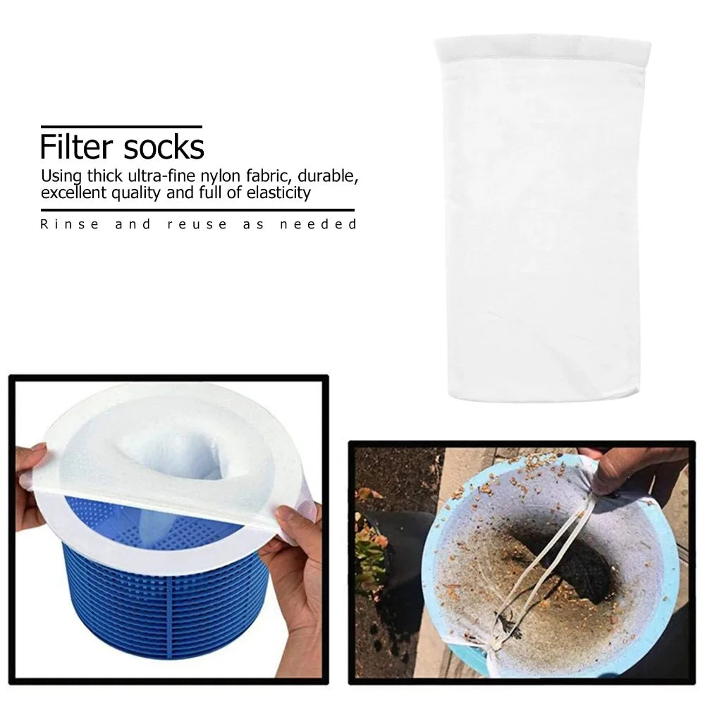 Wiederverwendbare Pool-Skimmer-Socken 5/10 Stück – Schutz - Sauberkeit fürs Wasser