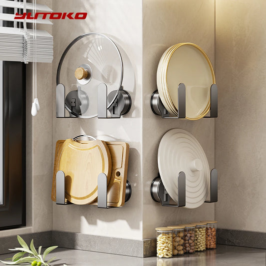 Wandmontierter Küchen Organizer für Topfdeckel & Schneidebretter