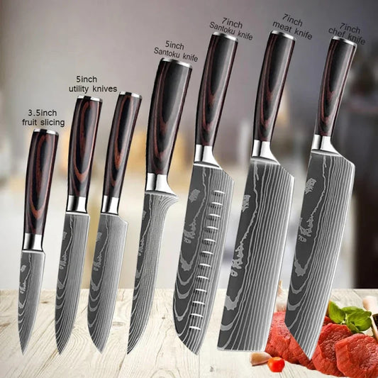 Damaskus Küchenmesser mit scharfer Edelstahlklinge und ergonomischem Griff für präzises Schneiden