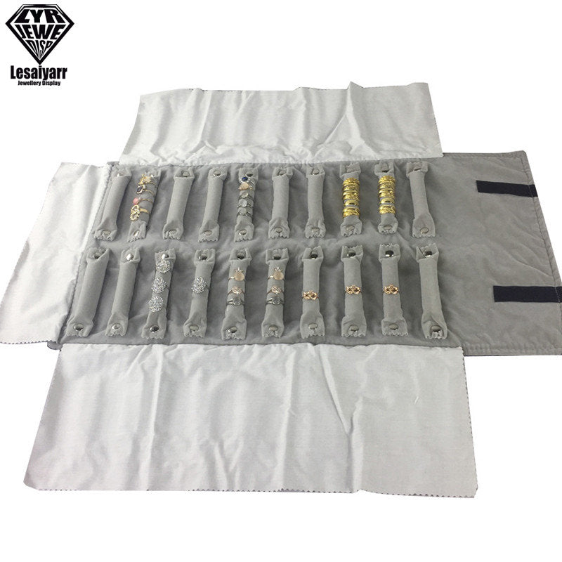 Faltbarer Schmuck Organizer aus Samt mit Reißverschluss für Reisen