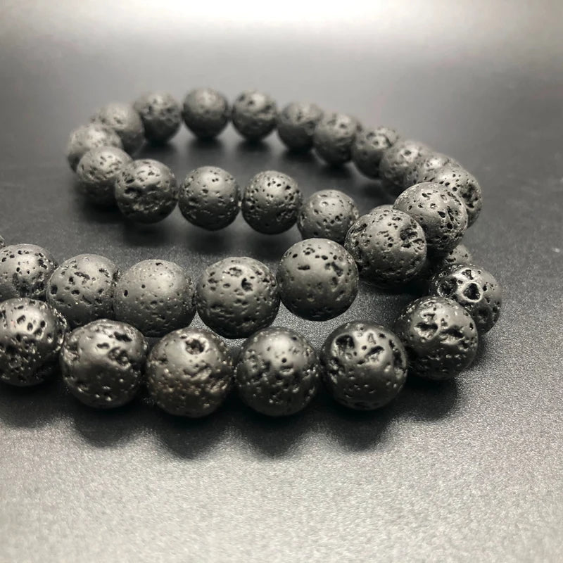 Natürliche Vulkanische Lavasteinperlen in Verschiedenen Größen für DIY Schmuck
