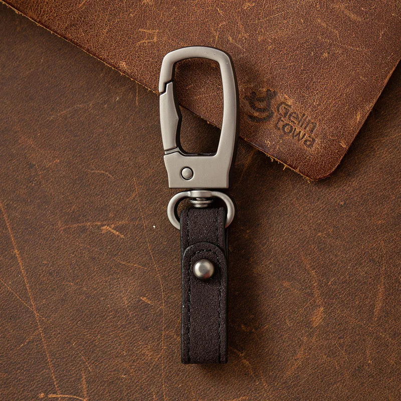 Leder Schlüsselbund mit Karabiner Retro Design für Herren und Damen