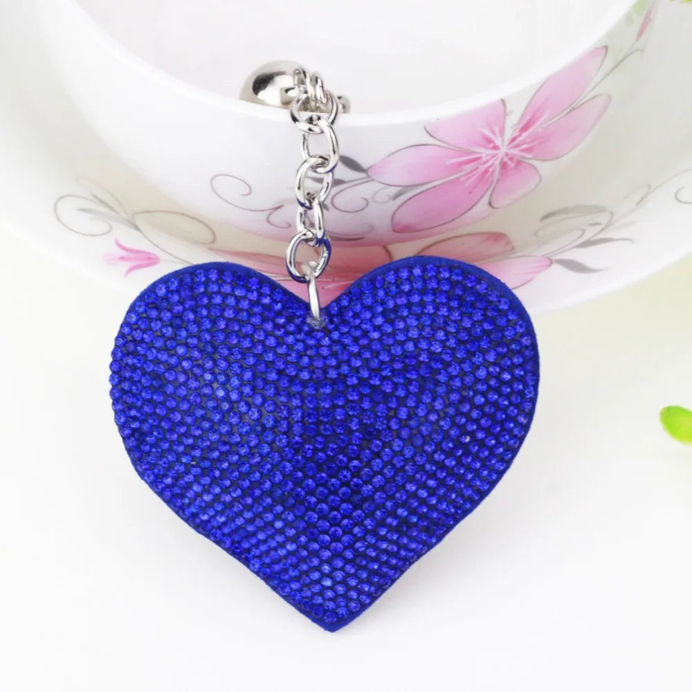 Versilberter Herz Schlüsselanhänger aus Leder mit Quaste in 14 Farben-Yabubest - Home & More