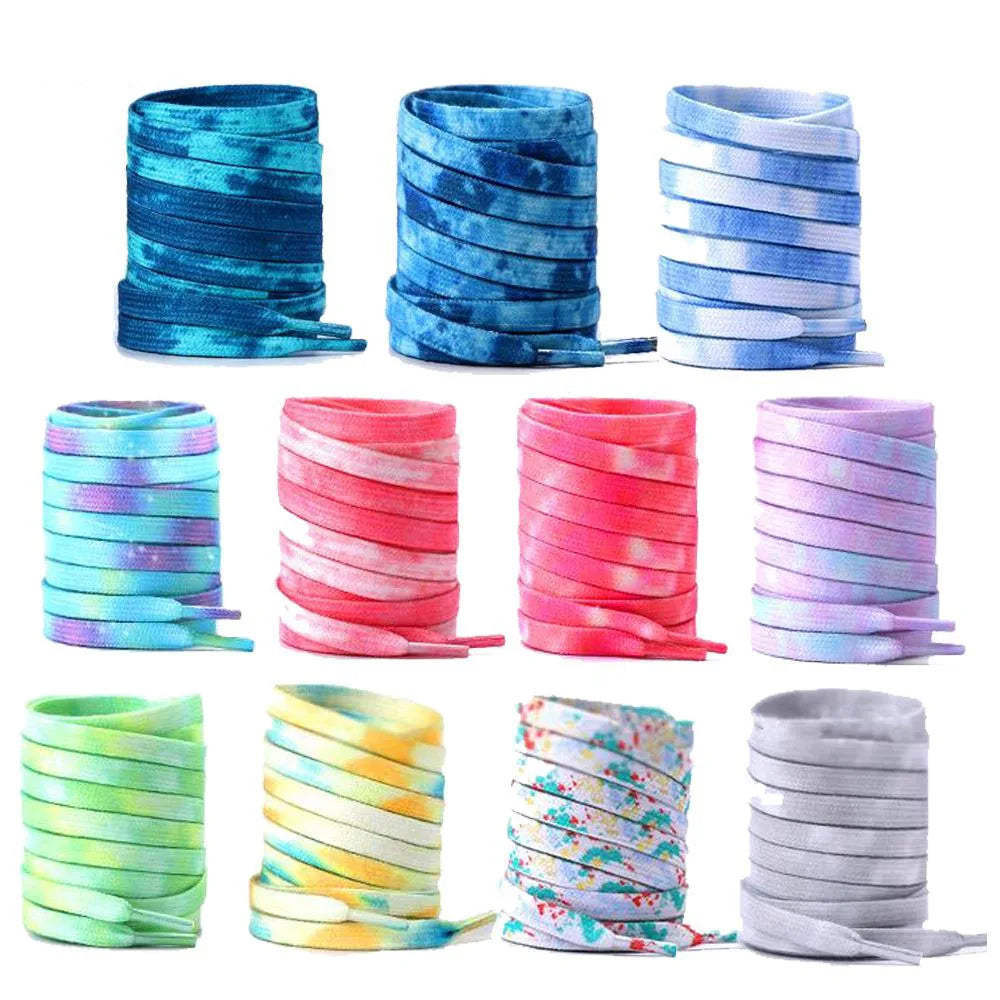 Tie Dye Schnürsenkel Flach Farbverlauf für Sportschuhe 120 140 160cm