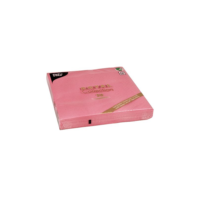 Premium Servietten Rosa, 1/4 Falz, 40 x 40 cm, 20 Stück