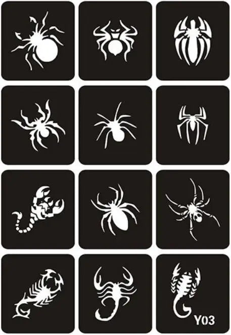 Henna Tattoo Schablone mit indischem Motiv fuer Gesichts und Koerperkunst