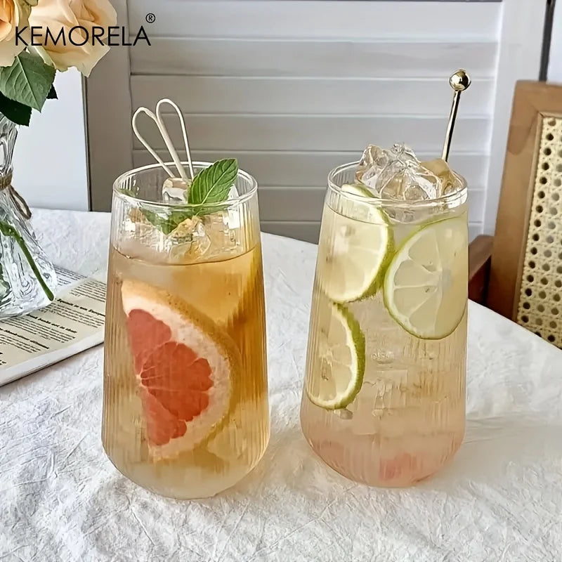 Set Hitzebeständige Glas Trinkbecher mit Streifen Design