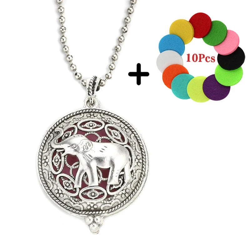 Aromatherapie Halskette Lotus Diffusor Anhänger aus Zinklegierung