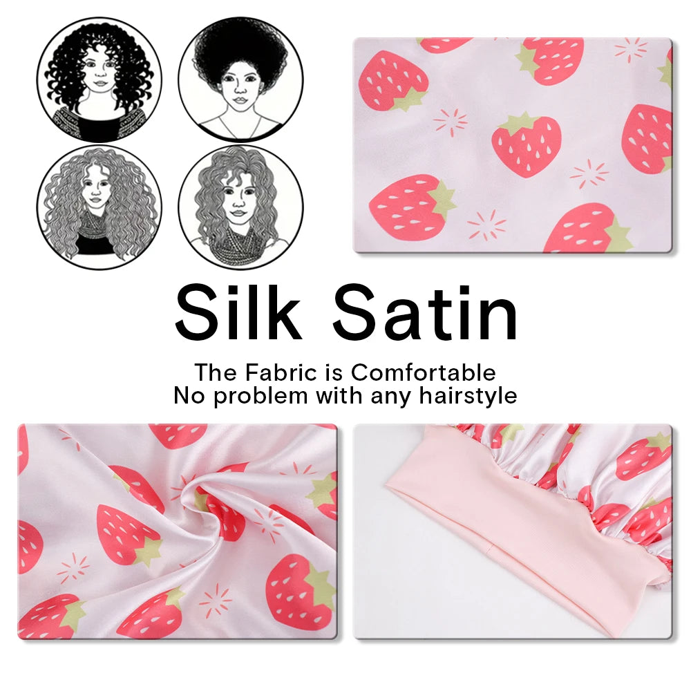 Atmungsaktive Schlafmütze mit Frucht und Tiermotiv für alle Haartypen