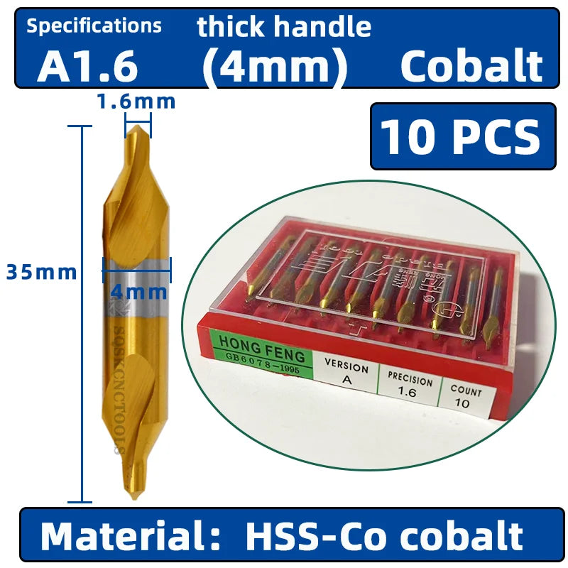 HSS Zentrierbohrer-Set 6-tlg. für präzise Metallbohrungen (1,0-5,0mm)